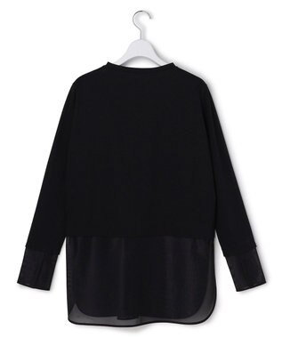 ICB L サテンラッセルコンビ カットソー ブラック系