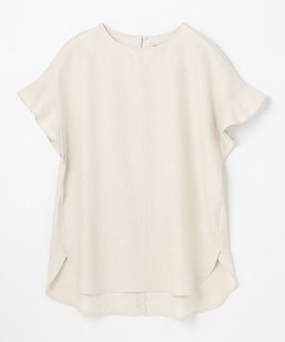 ANY 【洗える】ライトリネンクロスフレアスリーブ ブラウス サンドベージュ