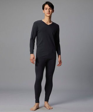 WACOAL MEN WACOAL MEN あったかインナー Vネック 8分袖 綿100％ 保温性 やわらかさが続く 静電気が起こりにくい 毛玉になりにくい 後裾長め設計 インナー WL6103 /ワコールメン ブラック