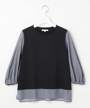 自由区 【レイヤード風】ウーブンライクジャージードッキング カットソー