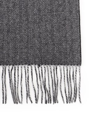 J.PRESS MEN リバーシブル カシミヤマフラー ライトグレー系1