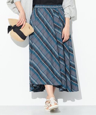  【ウエストゴム】マドラスチェック スカート