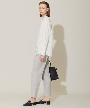 ICB 【洗える】クリーンブロード バンドカラーブラウス オフホワイト系