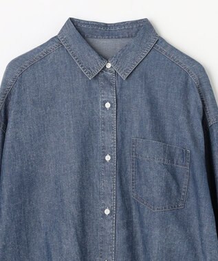 ANY L シアーデニムオーバーシャツ フェードインディゴ