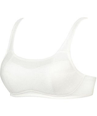 Wing ジュニア ノンワイヤーブラ Wing Teen きちんとささえる オーガニックコットン混(身生地部) 【STEP3 まるみをおびてきた胸に】 ハーフトップ  RB2018 ウイング／ワコール アイボリー