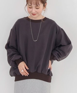 AMERICAN HOLIC オーガンジーレイヤードスウェット Charcoal Gray