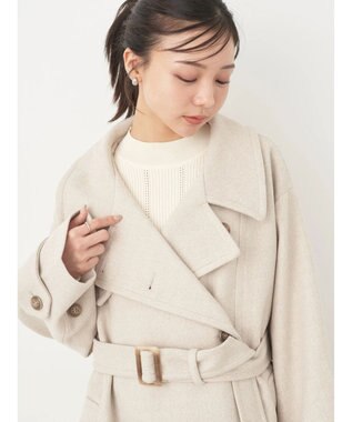 earth music&ecology ２ｗａｙカラーミドル丈コート Light Beige