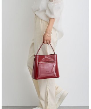 MioFIRANO スクエアエナメルハンドバッグ 2WAY　FIRANO フィラノ RED