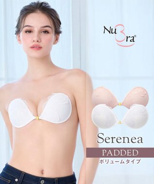 BRADELIS New York 【NuBra / ボリュームアップ】パテッドヌーブラ PD セリーネア 蒸れにくい バックレス コレクション デザインヌーブラ 正規品 ホワイト