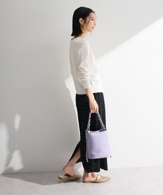 Green Parks パール調ボタン付き２ＷＡＹニットプルオーバー Off White