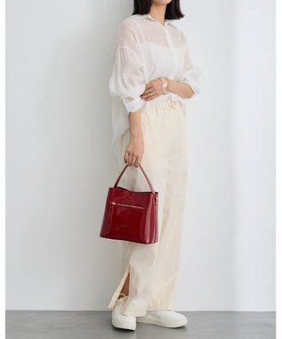 MioFIRANO スクエアエナメルハンドバッグ 2WAY　FIRANO フィラノ RED