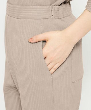 uncrave プリーツリブ スリットパンツ グレージュ