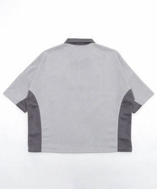 WEGO 【ユニセックス着用ITEM/MLサイズ展開】フェイクスウェードドルマンハーフZIPT（SS） ライトグレー