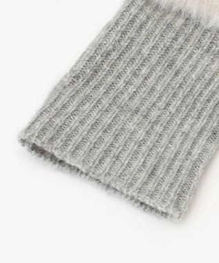 ICB ファー手袋 ライトグレー系