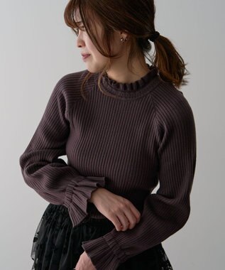 Green Parks ・ｓｗｉｎｇ　ｂｙ　キャンディスリーブリブニット Charcoal Gray