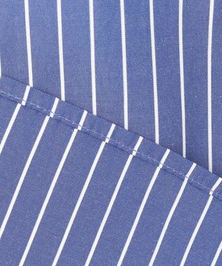 ANY 【洗濯機可】ラメストライプ半袖シャツブラウス ネイビー×オフストライプ