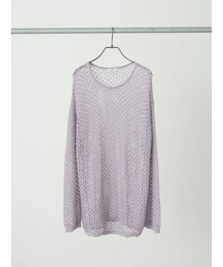 earth music&ecology メッシュ編みニットプルオーバー Lilac