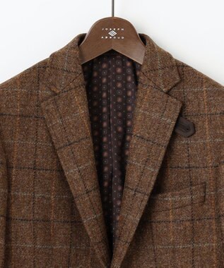 JOSEPH ABBOUD 【ツィード/UKファブリック】 ツイード　ウィンドーベン ジャケット ダークブラウン系4
