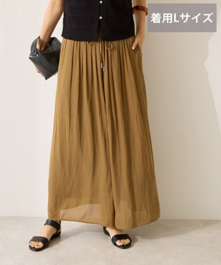 AMERICAN HOLIC 【選べる丈】接触冷感シフォンスカーチョ Camel