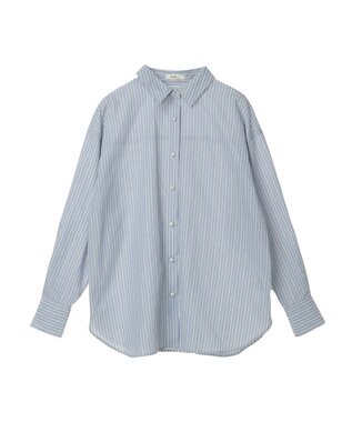 earth music&ecology パールボタンオーバーシャツ Sax