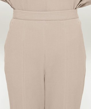 uncrave プリーツリブ スリットパンツ グレージュ