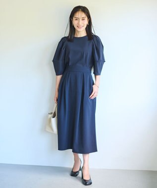 セレモニーにも】＜亀恭子さんコラボ＞ベルシルエットミディ丈スカート