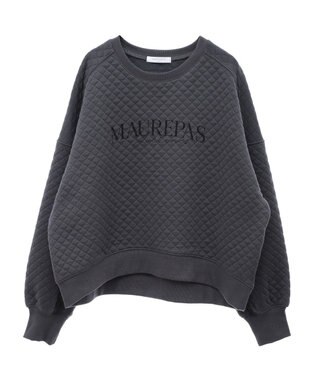 Green Parks ショート丈キルトロゴプルオーバー Gray