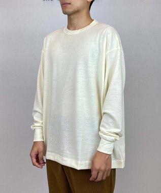 KASHIYAMA 【ウォッシャブル】ウールジャージークルーネックニット オフホワイト