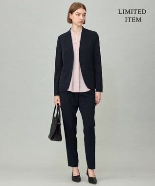 ICB L 【新色追加・WEB限定】BackSatinAmunzen キーネックブラウス ヘイズピンク系