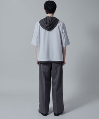 WEGO フェイクレイヤードフードT（S） ライトグレー