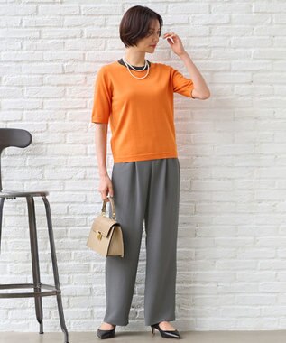 自由区 L 【セットアップ対応・洗える】トリアセジョーゼット  パンツ グレー系