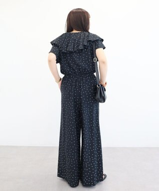 Green Parks 衿フリルオールインワン Dot Black