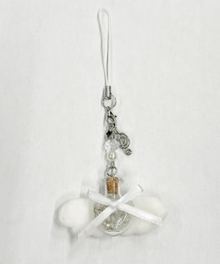 WEGO カラーリボンエンジェルキーホルダー ホワイト