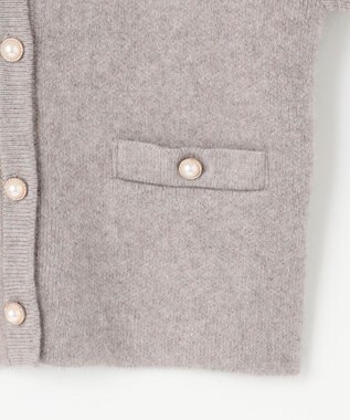 ANY SIS 【洗える】アンゴラフォックスブレンドニット ジャケット グレージュ