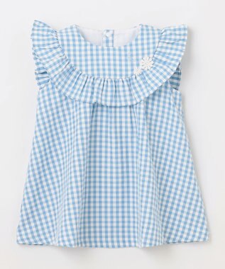 組曲 KIDS 【80-90㎝】ギンガム セットアップ ブルー系3