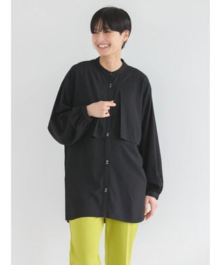 AMERICAN HOLIC サラックールレイヤードシャツチュニック Black