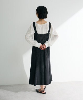 Green Parks ドロストネックシアーストライプチュニック Off White