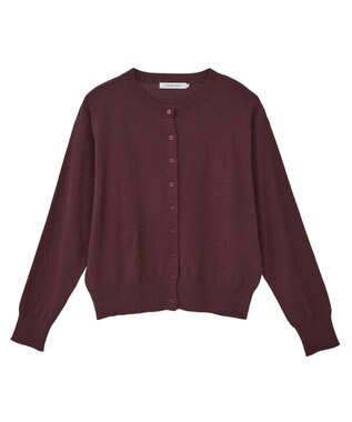 AMERICAN HOLIC コットンブレンドクルーネックカーディガン Bordeaux