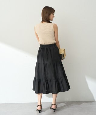 earth music&ecology ロゴ刺繍ノースリーブニットプルオーバー Ivory