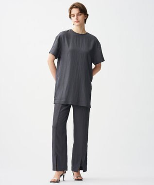 uncrave ドレープツイル Tブラウス ブルーグレー