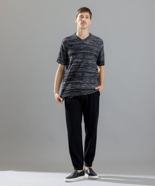 JOSEPH HOMME シャイニースラブブークレ　ニットＴシャツ ブラック系