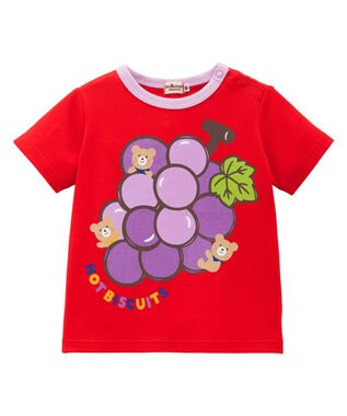 MIKI HOUSE HOT BISCUITS 【80-120cm】 フルーツモチーフ 半袖Tシャツ 赤