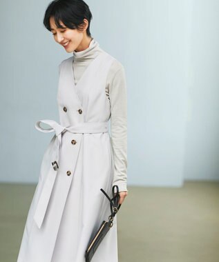 ANY SIS S 【洗える】3WAYジレセット トレンチ コート ライトグレー