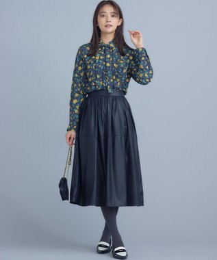 組曲 S カッティングローズプリント フリルブラウス イエロー系5