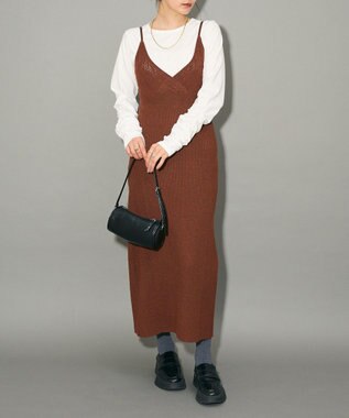 Green Parks レース編み風ビスチェキャミワンピース Mocha