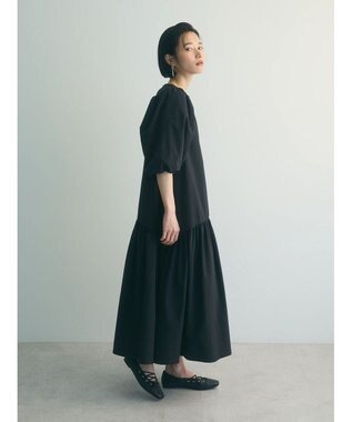 Green Parks armonia.ボリュームギャザーワンピース Black