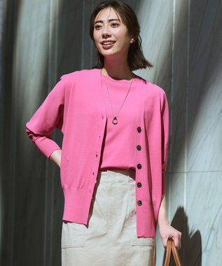 23区 レーヨンポリエステルストレッチ Vネック カーディガン