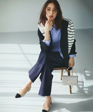 UNFILO BEAUTY MOVE ボタン付き ノーカラージャケット ブラック