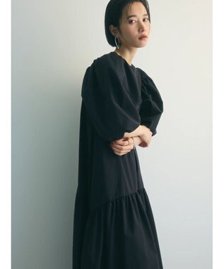 Green Parks armonia.ボリュームギャザーワンピース Black