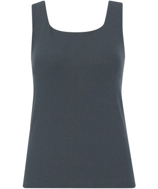 Wing カップ付きタンクトップ ラク きれいなバストシルエット 綿混(身生地) 【シンクロブラトップ】 リブタイプ ブラトップ ET1173 ウイング／ワコール ダークグレー